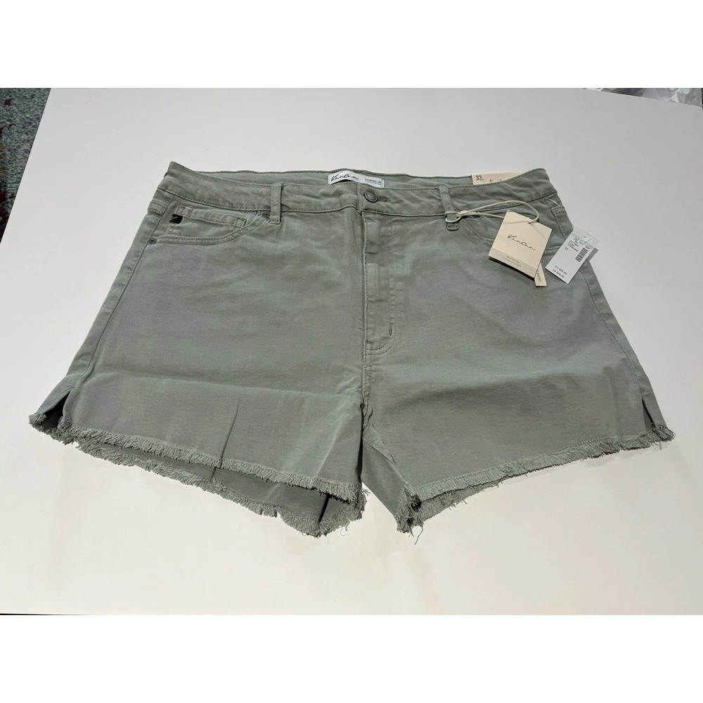 Kan Can Womens‎ Distressed Frayed Hem Denim Jean Shorts 14/33